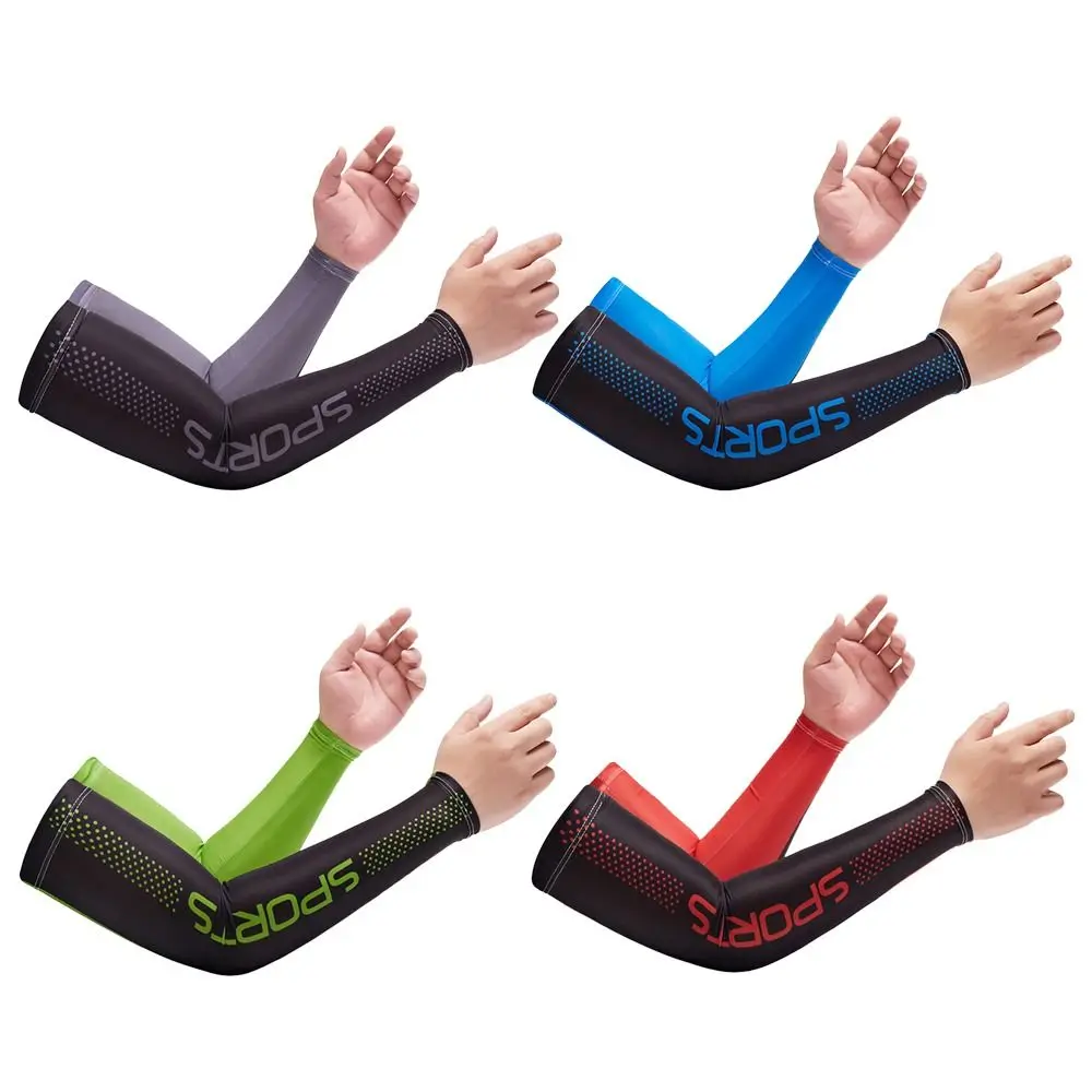 2Pcs Fishing Riding  Cooling Arm Sleeves Cover Men Sports Running UV Sun Protection Outdoor Fishing Cycling Sleeves Sunscreen