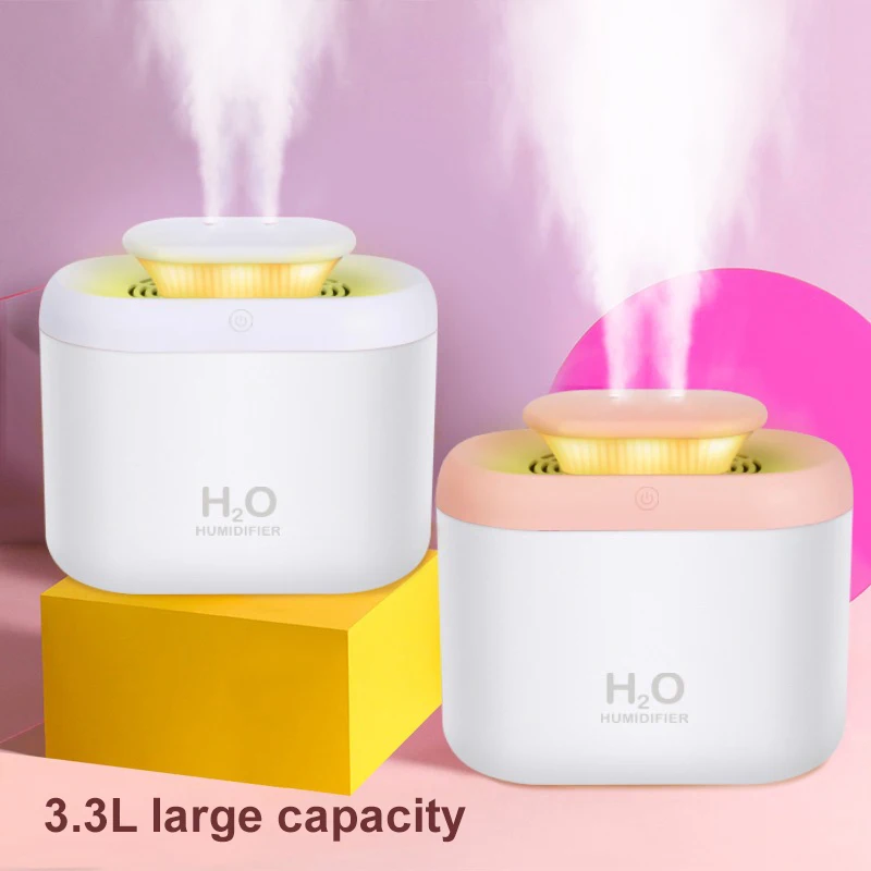 

Hogar 3,3 л большой емкости двойной распылитель увлажнитель воздуха USB семь цветов свет небольшой распылительный очиститель воздуха для домашних офисов