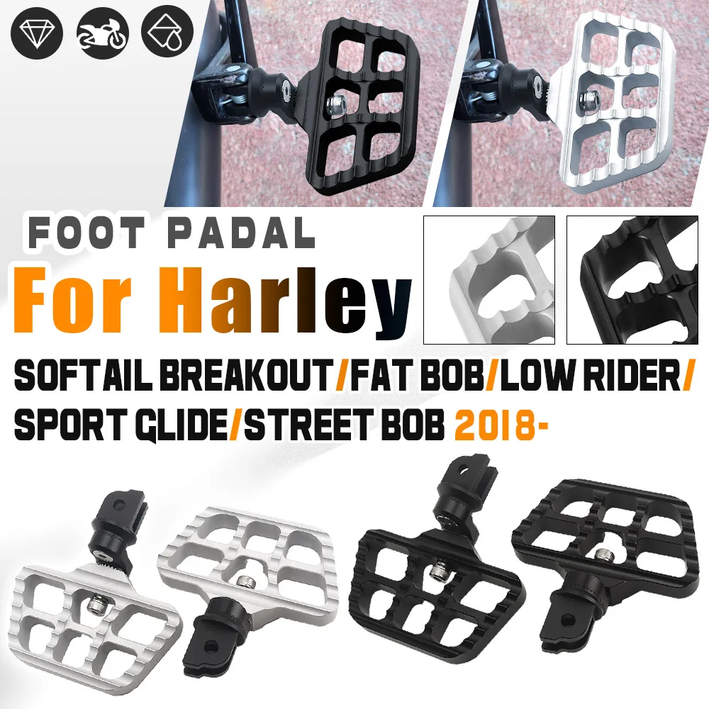 

Fit For Harley Softail Standard FXST 2024 Breakout Fat Bob Sport Glide Motorcycle Rotatable Extend Lowering Foot Pegs Footrests