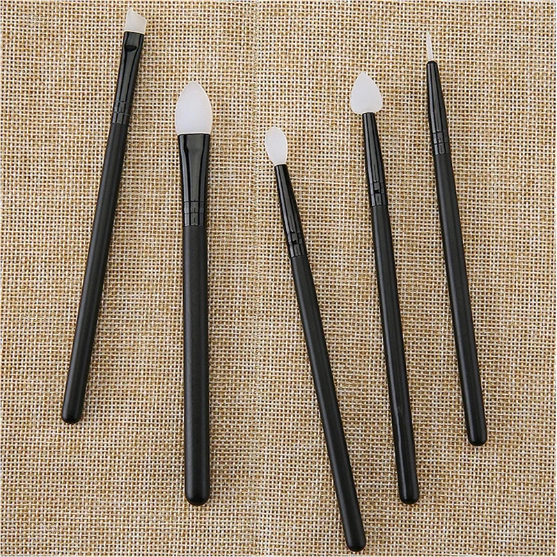 5Pcs Silicone Bevel Brush Eyeliner Brush Eyeshadow Brushes Make Up Lip Eyebrow Eyeliner Applicator Eye Shadow Make Up Brush Tool