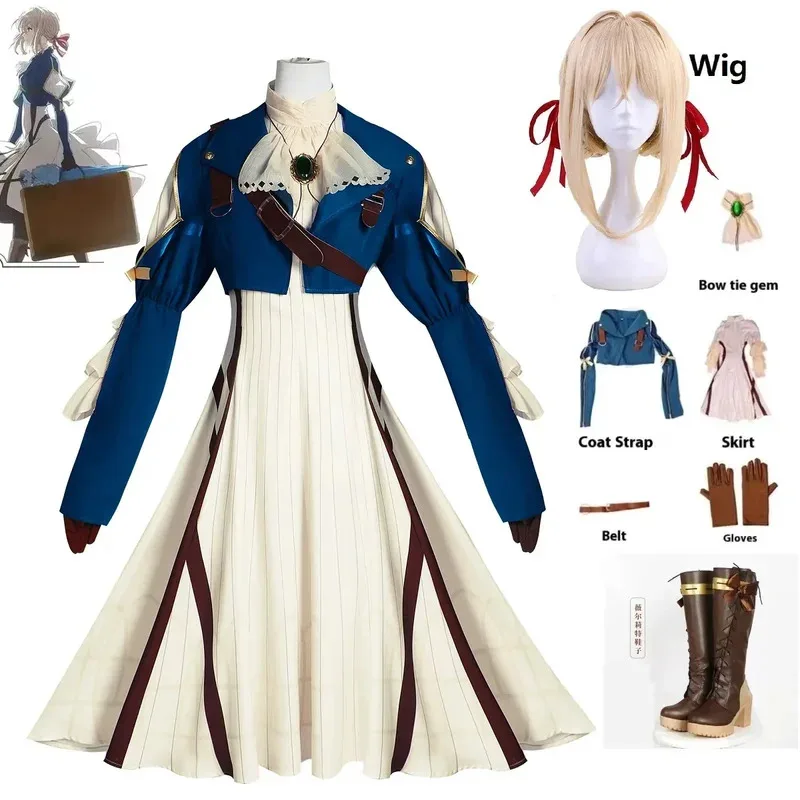 

2025 New Anime Violet Evergarden Cosplay Costume Wig Stage Performance Costume Uniform For Women Halloween Carnival Party C ★ ★