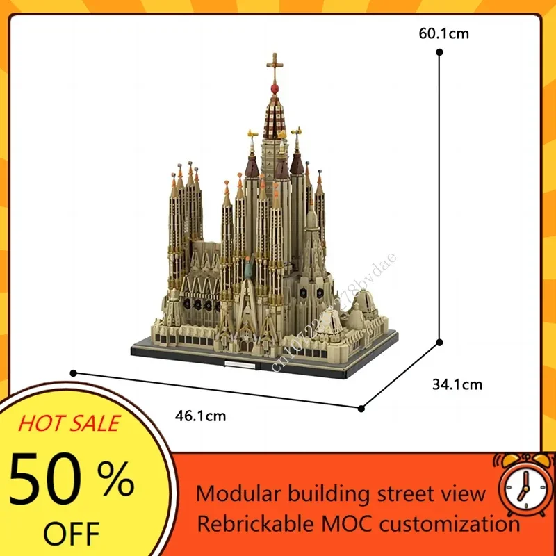 10045PCS MOC Sagrada Familia Model Bricks Basilica and Temple Expiatori de la Sagrada Familia Building Block Toys For Kid Gifts