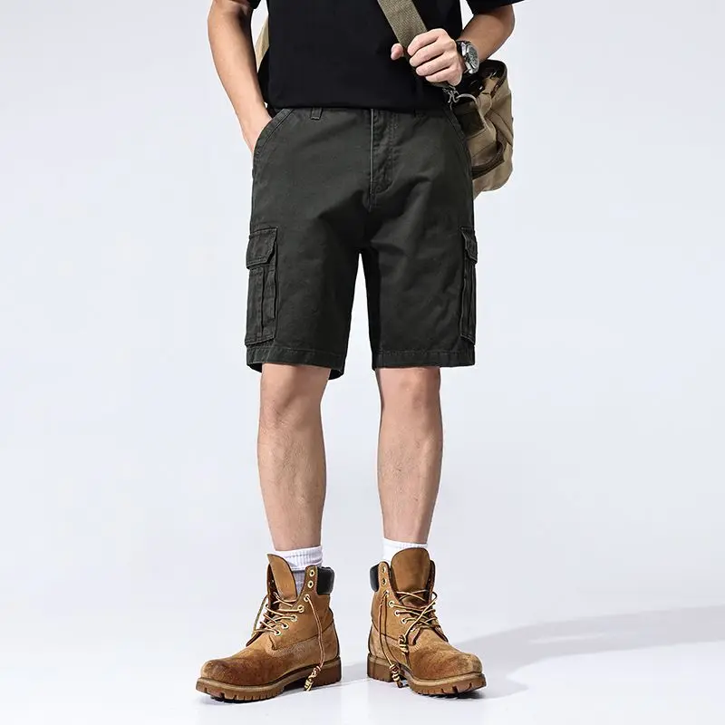 

JXN2030 Summer new American work shorts men tide cotton loose casual five-minute trousers thin section of breathable straight