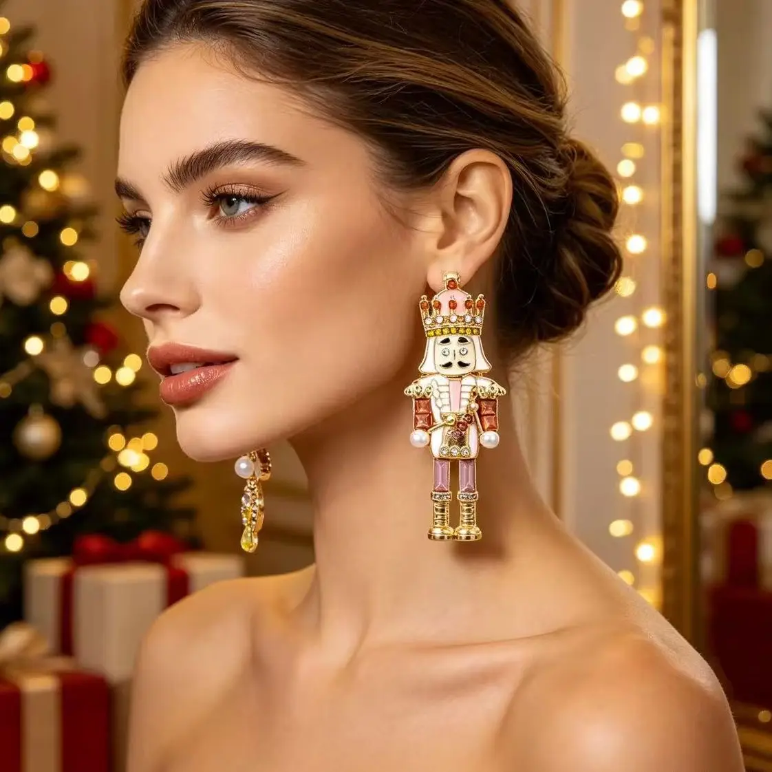 Personality Cute Soldier Cartoon Character Earrings for Woman  New Year Earrings Jewelry