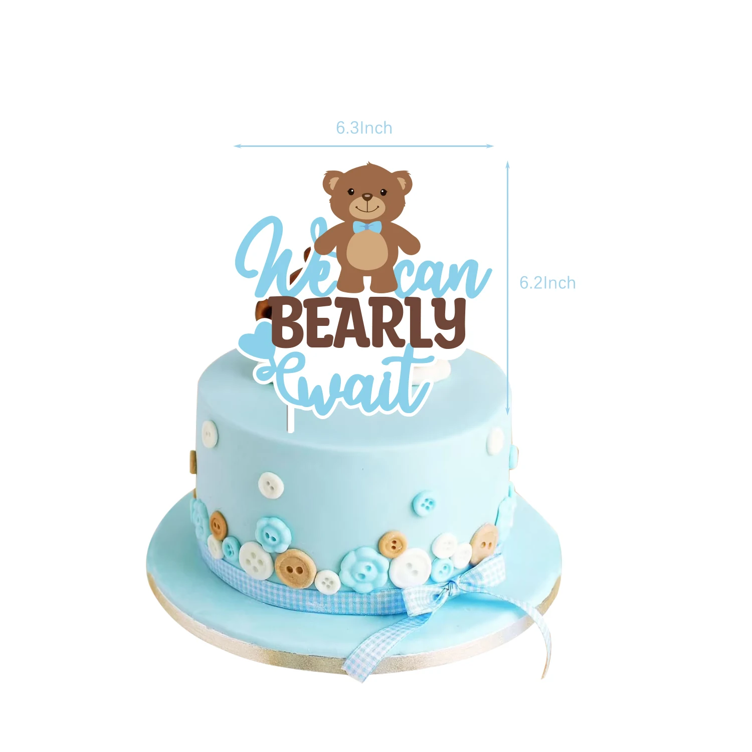 Teddy Bear Theme Birthday Party Decoration Balloons Banner Cake Topper  Teddy Bear Party Supplie Blue Bear Baby Shower