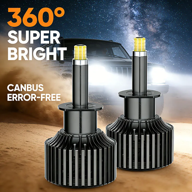Lâmpada LED Carlke H1 H7 360 Canbus Ice H3 H4 H8 H9 H11 D2H para Farol Automotivo 8 Lados 9005 Hb3 9006 Hb4 9012 Hir2 Luzes de Neblina para Carro