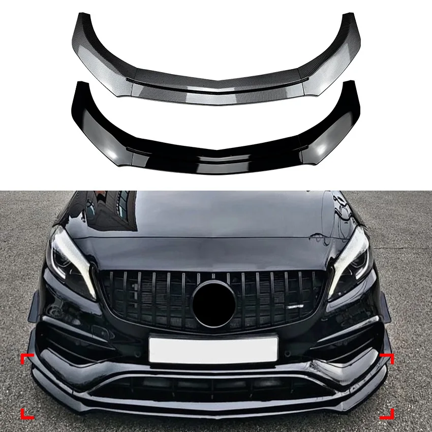 

Car Front Bumper Lip Spoiler For Mercedes Benz A-Class W176 A200 A260 A45 AMG 2013-2018 Front Shovel Exterior Guard Modification