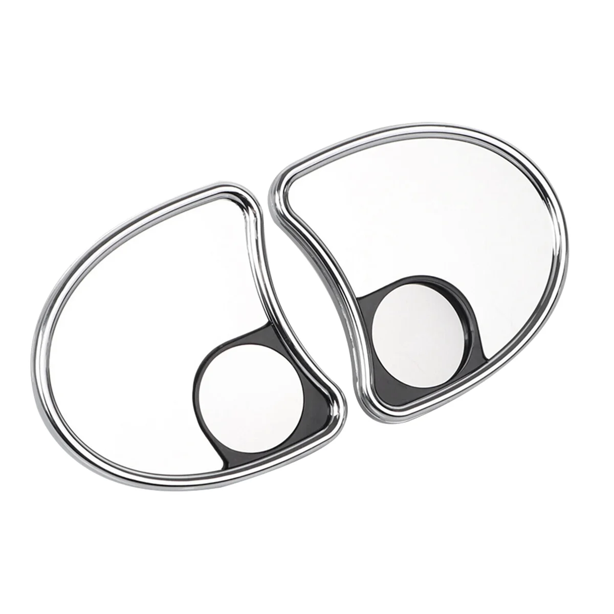 مرايا جانبية مثبتة على شكل جناح الخفّاش الداخلي من الكروم مع نقاط أعمى لدراجة Harley Touring