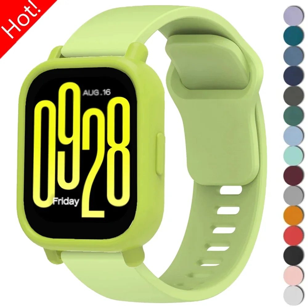 

Силиконовый чехол + ремешок для Xiaomi Redmi Watch 5, активный мягкий защитный чехол-бампер для Redmi Watch 5 Lite, официальный силиконовый ремешок