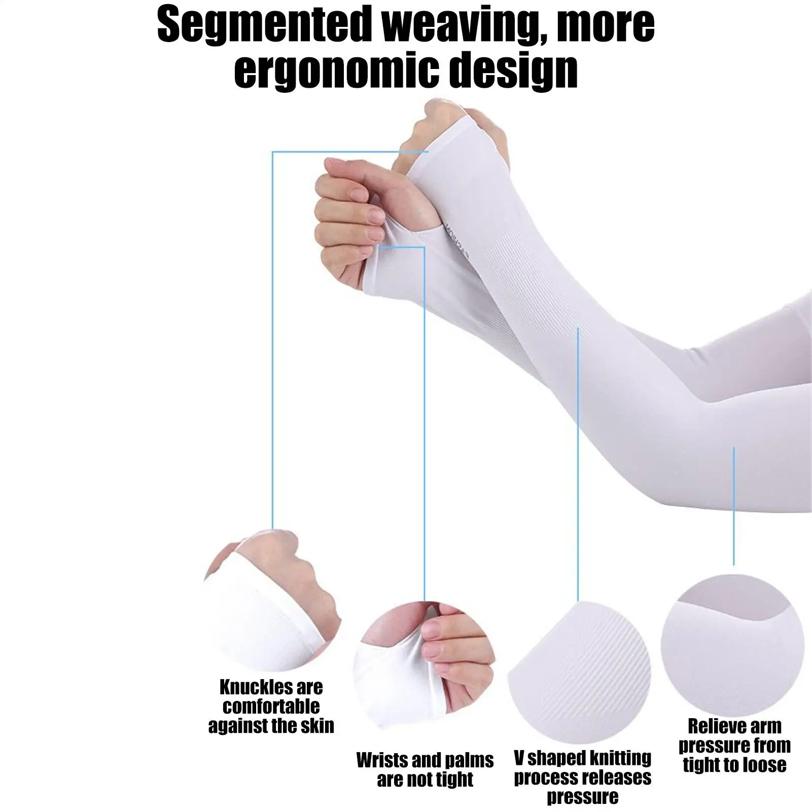 Kühlende Sonnenschutz-Armstulpen, bequeme kühlende Unterarmabdeckung für Frauen, hautfreundlicher, leichter Sonnenschutz-Arm