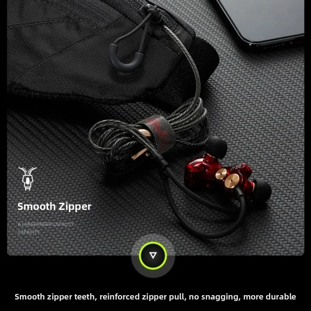 Ultra-Thin Sports Waist Bag Double Zipper Pocket Adjustable Mobile Phone Waist Bag Waterproof Travel Running Waist Bag Gym