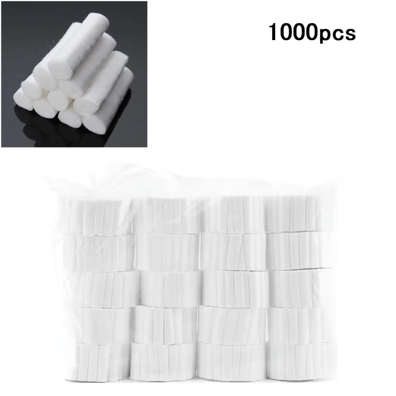 1000pcs Hemostatic Cotton Disposable Dental Medical Surgical  High-purity Cotton Roll Dentist Supplies Teeth Whitening