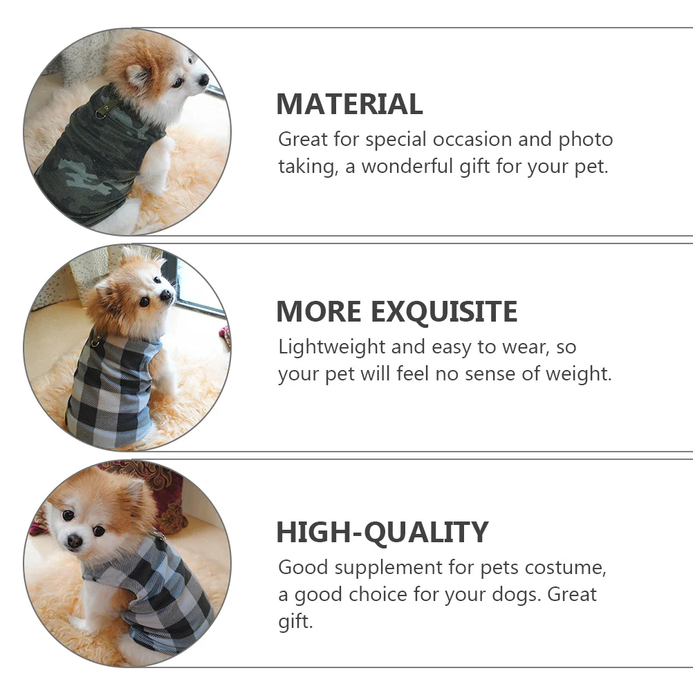 

4Pcs Winter Warm Pet Clothes Small Dog Clothing with Buckle Comfortable Lightweight Dog Apparel for Cold Weather Photo Shoots