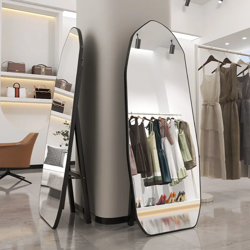 Outfit Shop Full Body Standing Mirror Modern Simple Cloakroom Dressing Decorative Mirror Aesthetic Home Furniture Espelho FYSM