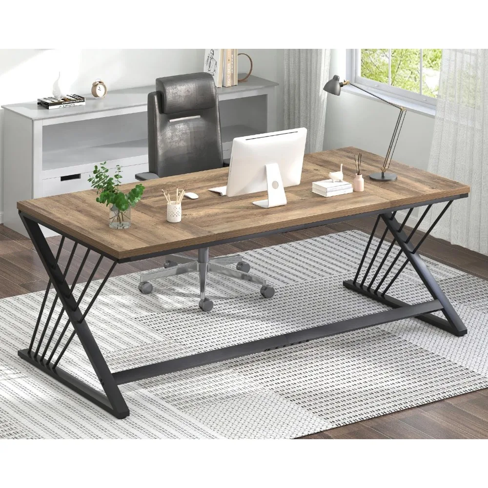 

Компьютерный стол 70,9 с Z-образными ножками, стол для промышленной работы, домашний офисный стол, большой игровой рабочий стол для 2 человек, письмо