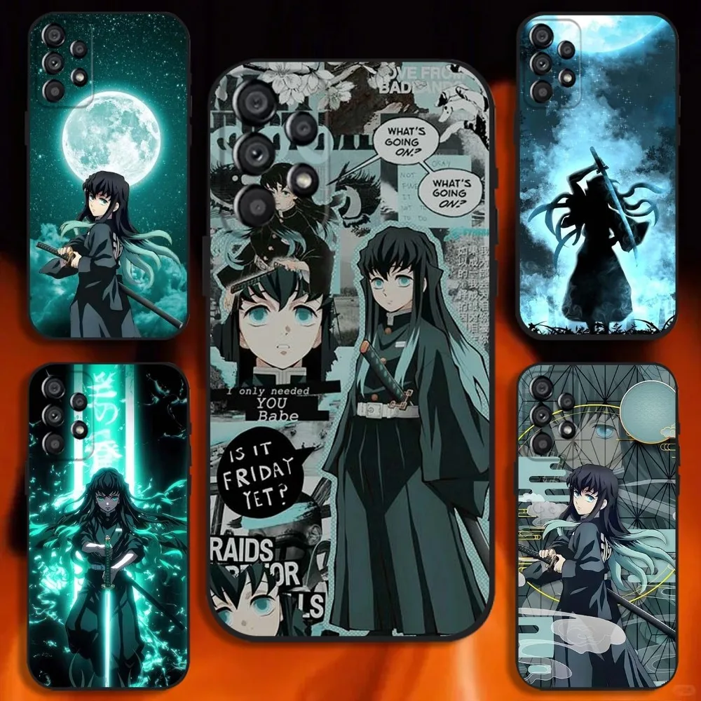 

Anime Muichiro T-Tokito Phone Case For Samsung Galaxy A20,A21s,A22,A31,A32,A52,A53,A72,73,A80 Soft Black Cover