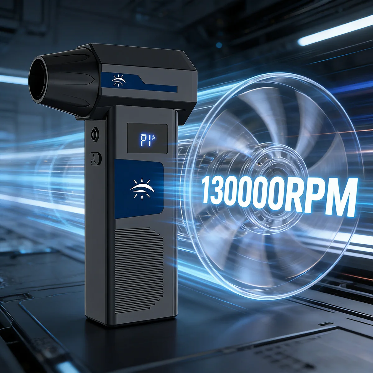 Peniup Udara Turbo Fan yang Kuat, untuk Pembersihan Mobil dan Komputer, dengan Layar Digital, Peniup Udara Terkompresi Portabel, untuk Penggunaan Luar Ruangan
