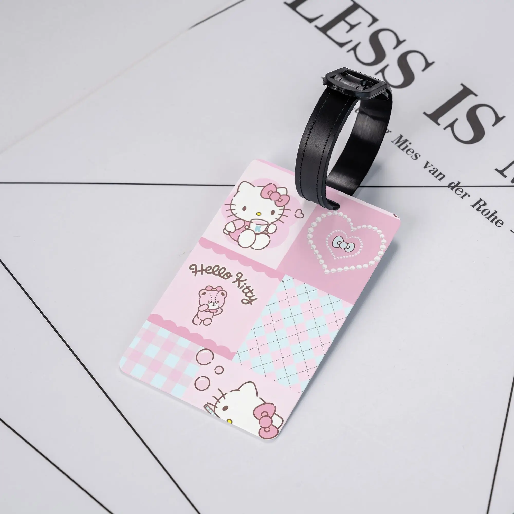 

Lovely Hello Kitty Pink Luggage Tag Suitcase Travel Silicon Portable Label Luggage Bag Case Tags ID Address Baggage Tags Gift