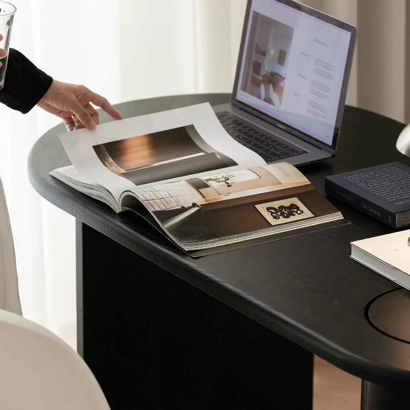 

Nordic desk household small apartment workbench medieval curved solid wood desk computer desk