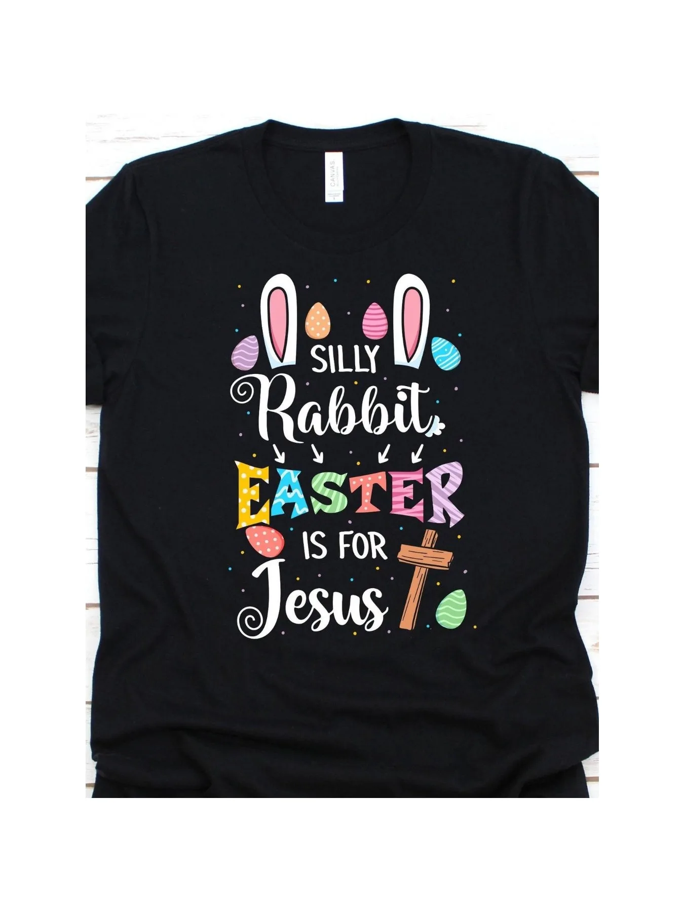 

1pc Men's "Silly Rabbit Easter is for Jesus" Graphic T-Shirt, 100% Cotton Crew Neck Short Sleeve