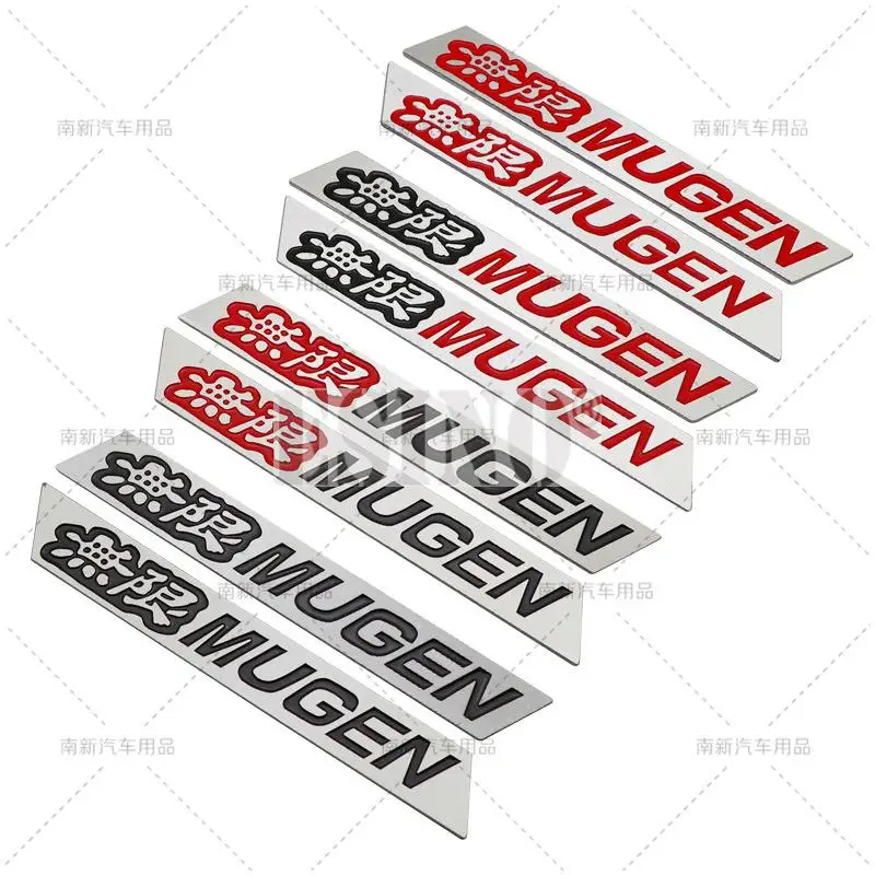 2 x Car Styling Sport Body Fender Side Metal Chrome Zinc Alloy Side 3D Adhesive Emblems Badges for Mugen Power