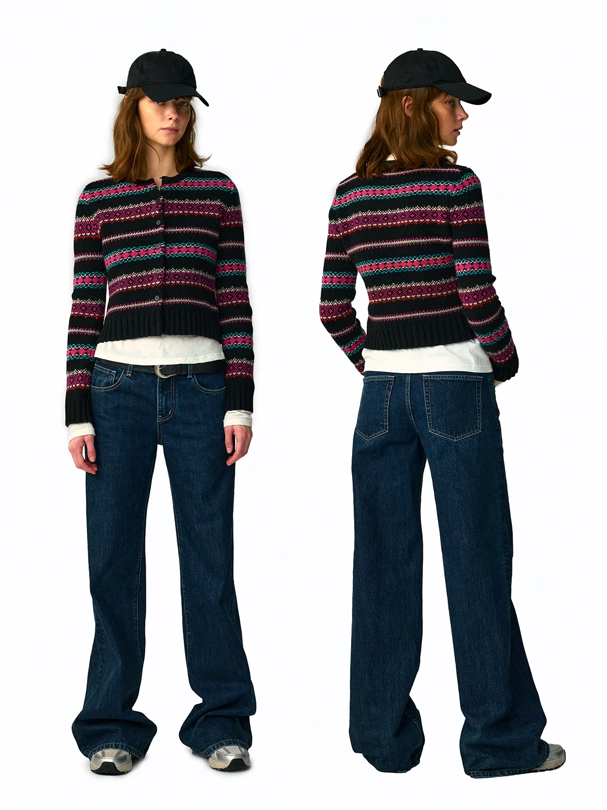 

Женский кардиган из 100% исландской шерсти с цветочным узором, приталенный, с круглым вырезом, повседневный, на весну, осень, зиму