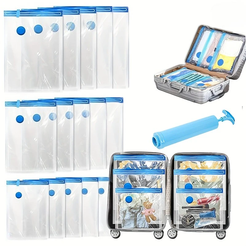4 Stück Vakuum-Aufbewahrungsbeutel Vakuumversiegelungsbeutel Platzsparende Beutel für Bettdecken Kleidung Kissen Bettwäsche Decken Aufbewahrung oder Handpumpe