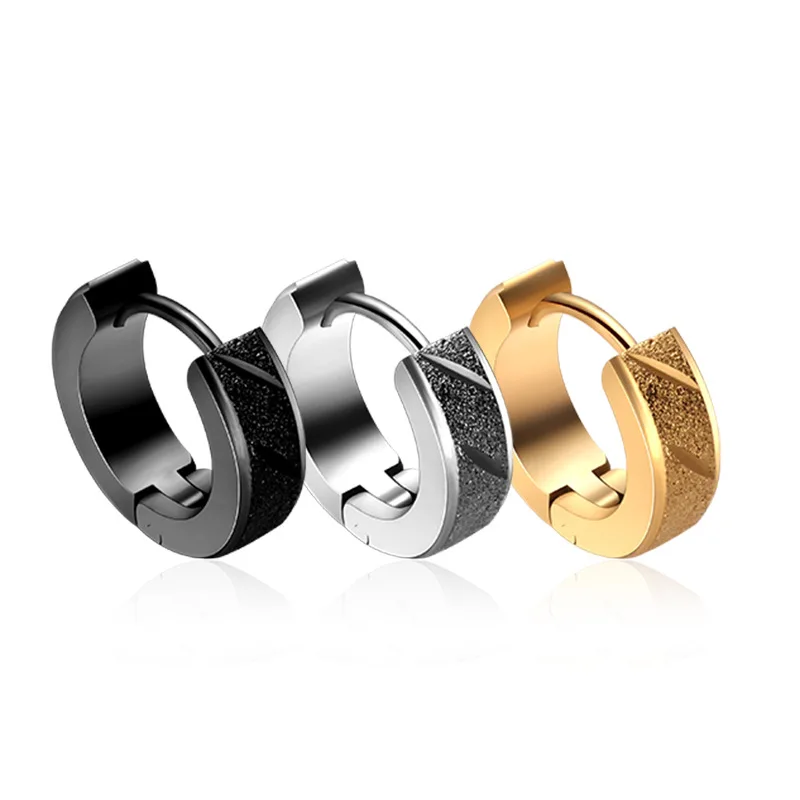 Punk Titanium Stalen Oorclip/Oorknopjes Voor Mannen Zwart Doorboord/Geen Doorboorde Nep Oor Cirkel Nieuwe Pop Sieraden