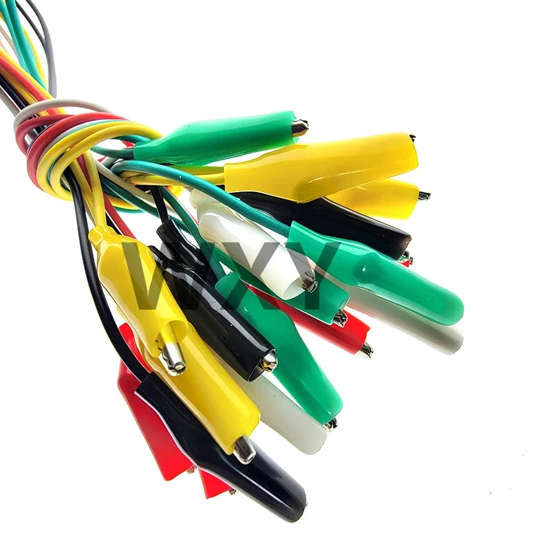 

10pcs Color Alligator Clip Electric DIY Small Battery Power Cord Sheath Electric Clamp Double Head Test Clamp.28mm35mm45mm 50cm