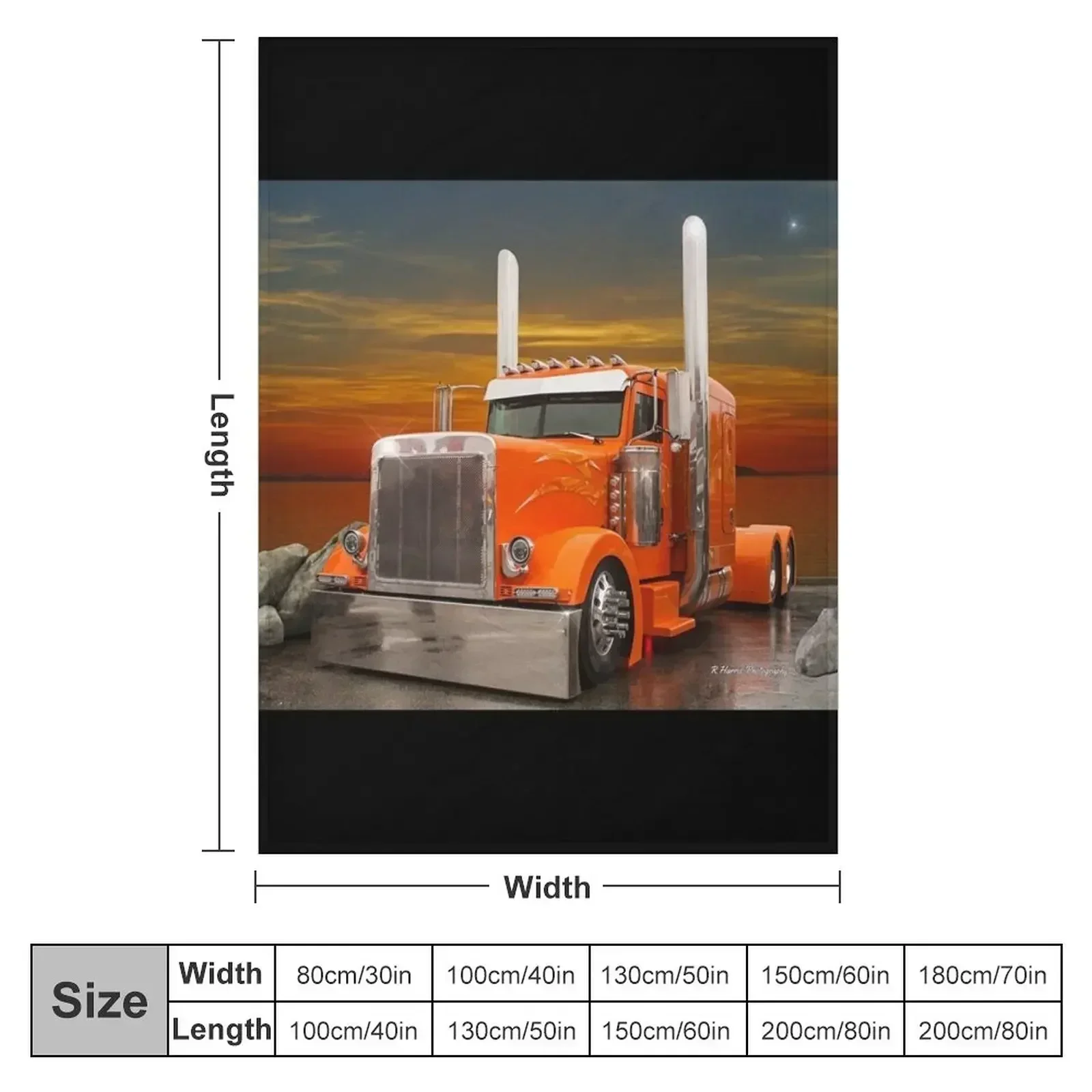 Orange Peterbilt Throw Blanket Single For Baby Cute Decorative Throw Blankets