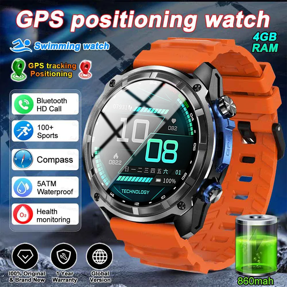 

Military Appearance GPS Smart Watch Offline Map Sport Watch 1.43inch AMOLED Corning Gorilla Glass Swim Waterproof GPS Smartwatch