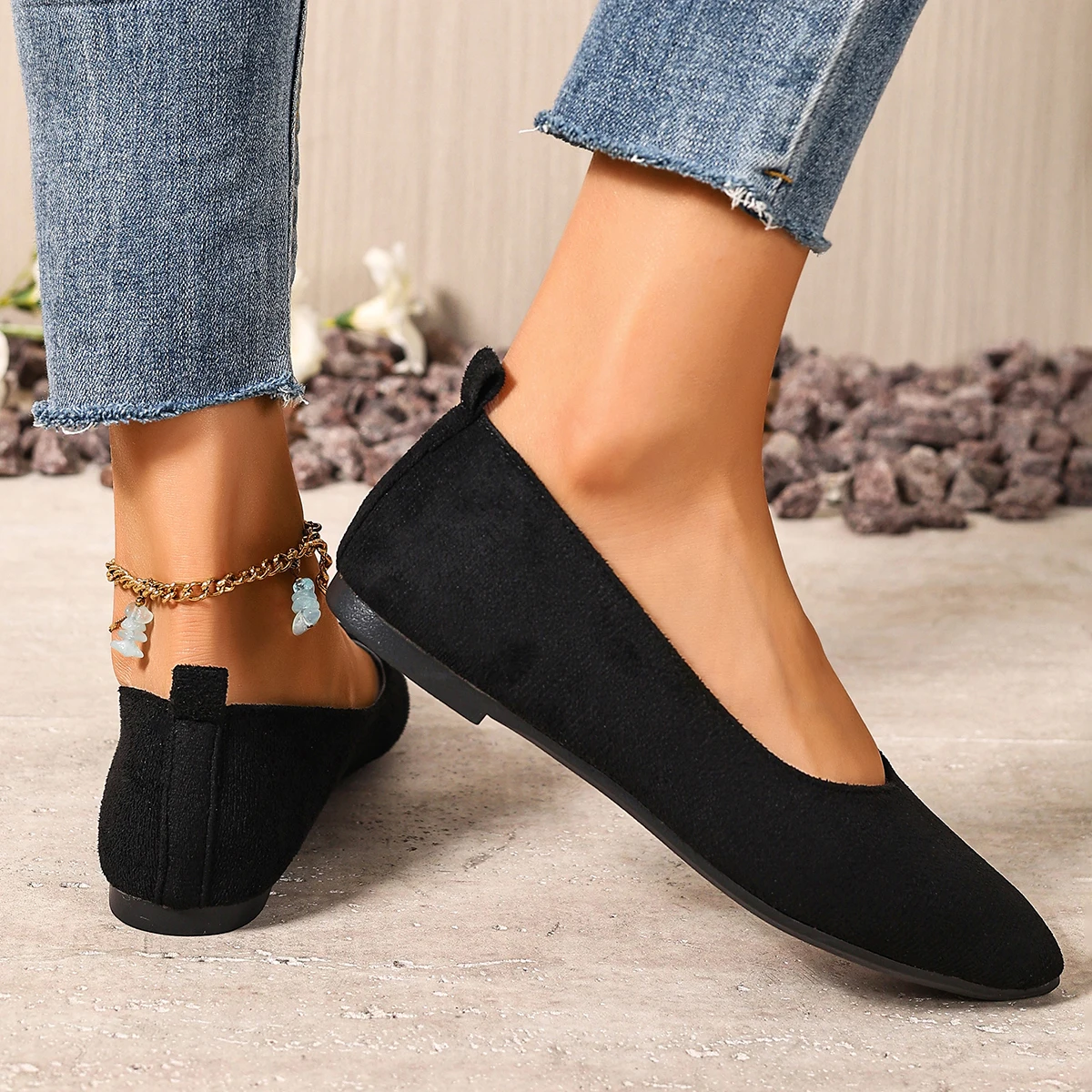 Neuer Stil, spitzer Zehenbereich, flacher Mund, atmungsaktiv, Schleifendekoration, modische und elegante, lässige, flache Schuhe für Damen, Zapatos Mujer – Detail 3