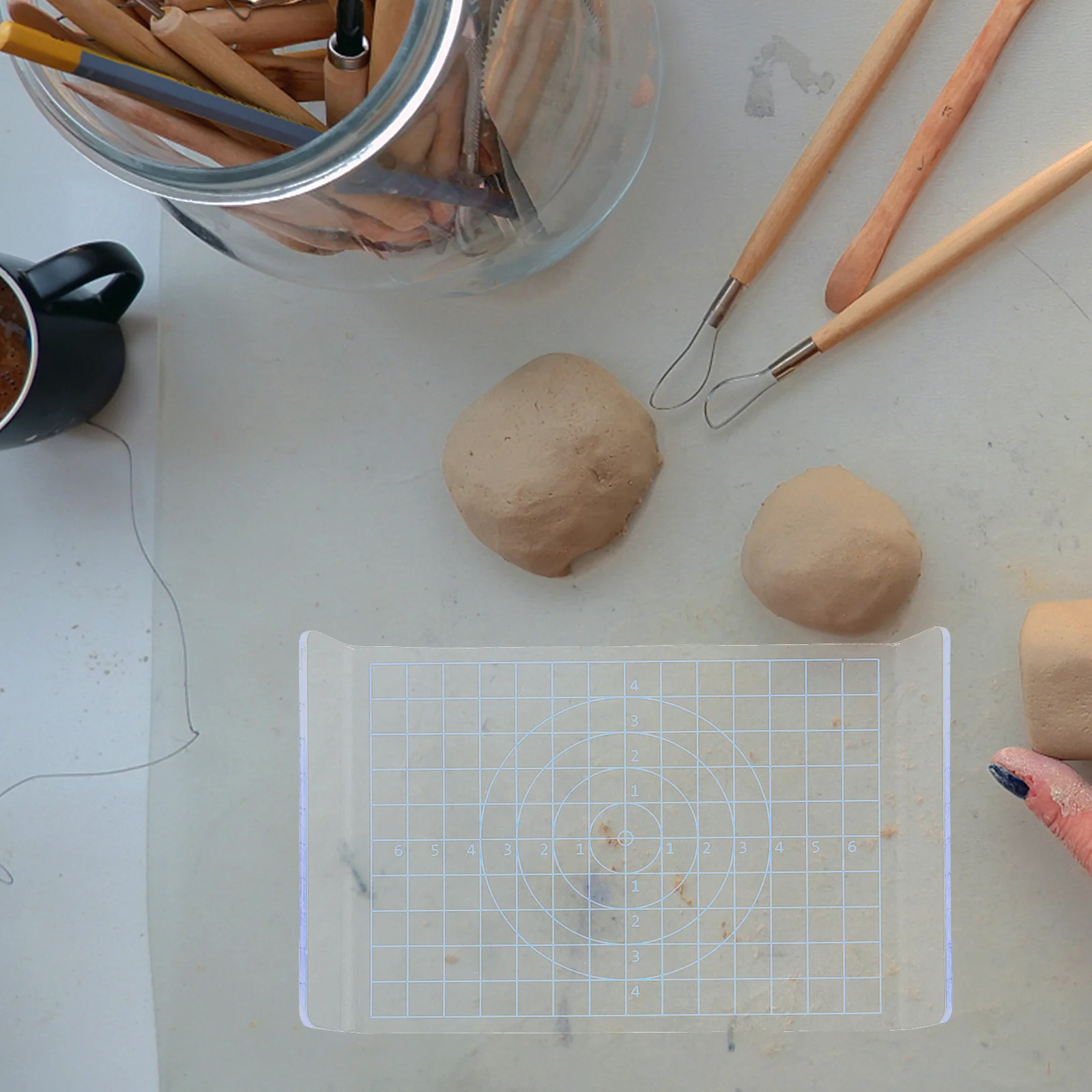 

1Set Handmade Clay Tools Acrylic Sculpting Kit Portable Wedging Board Polymer Clay Roller Creative DIY Pottery Craft Supplies