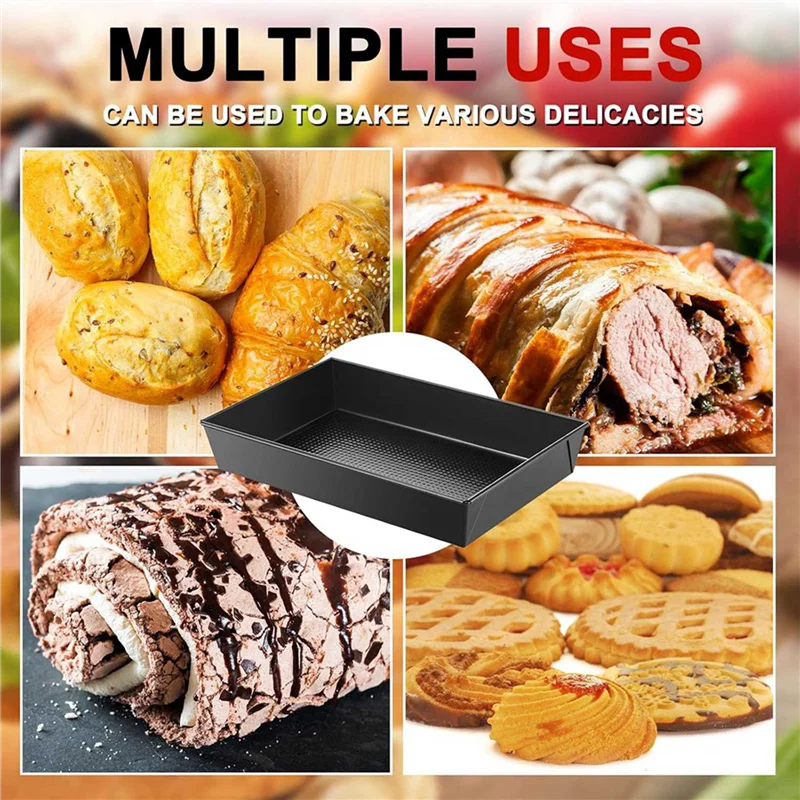 

6 шт. сковорода для пиццы в стиле Детройт, твердые прямоугольные формы для пиццы с антипригарным покрытием, блюдо для пиццы в сицилийском стиле, предварительно приправленные формы для выпечки