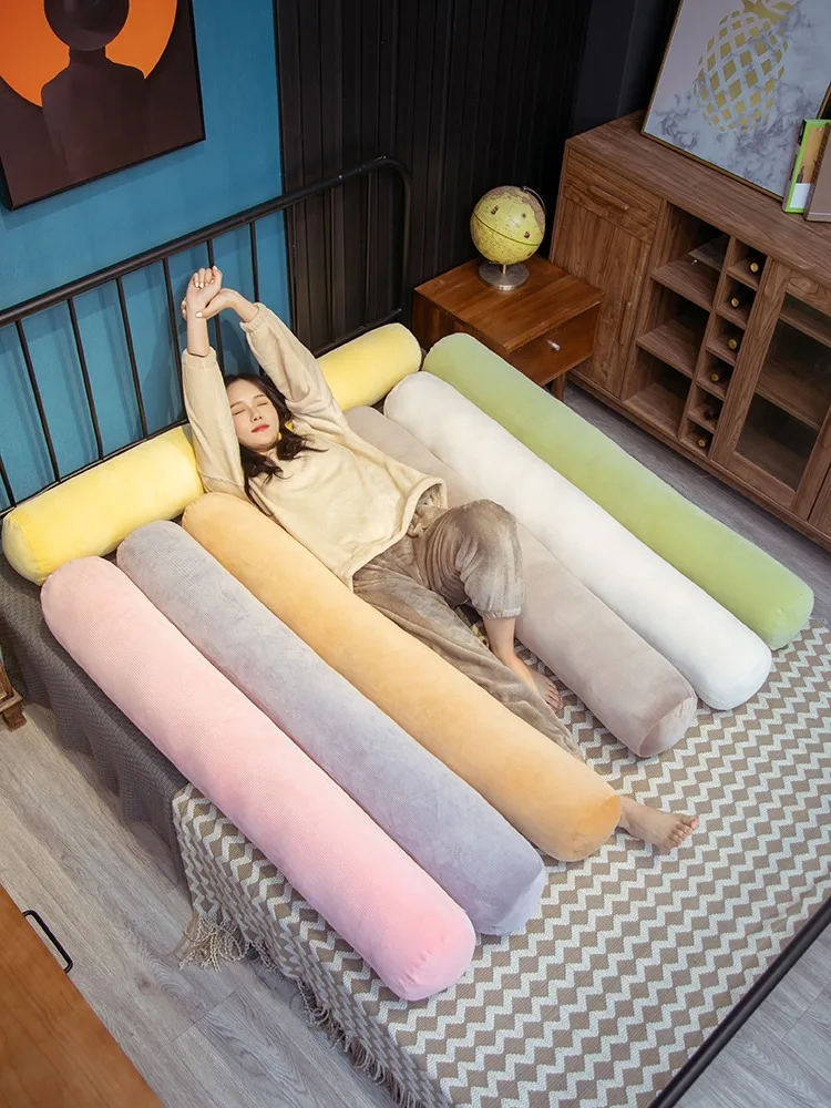 Cylindrical Pillow Case Velvet  PillowCases Sleeping Waist Support Legs Neck Bolster Long Pillow Roll Headrest Cushion Cover