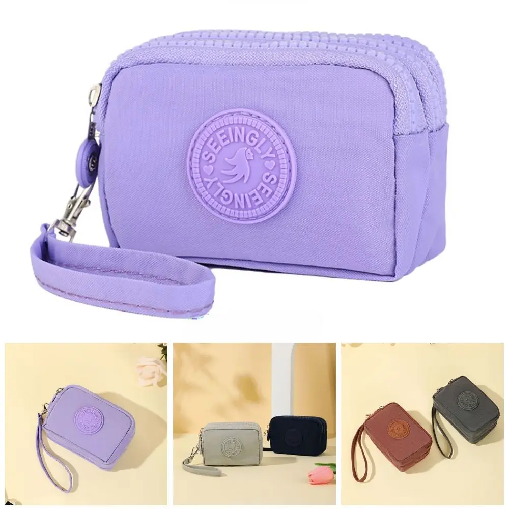 Durable Card Holder Coin Bags Large Capacity Zipper Purse Waterproof Three Layers Wallet Bank ID Credit Card Keys Earphone