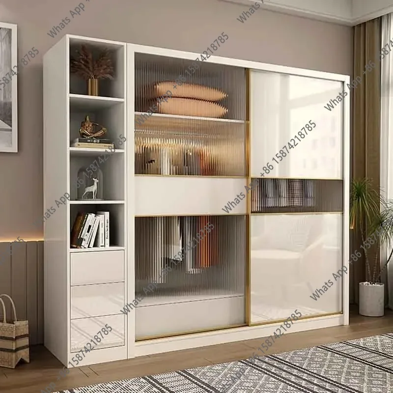 New Sliding Door Tall Wardrobes Orgnizer Aesthetic Stylish Wooden Wardrobe Bedroom Clothes Display Kleiderschrank Bedroom Furnit