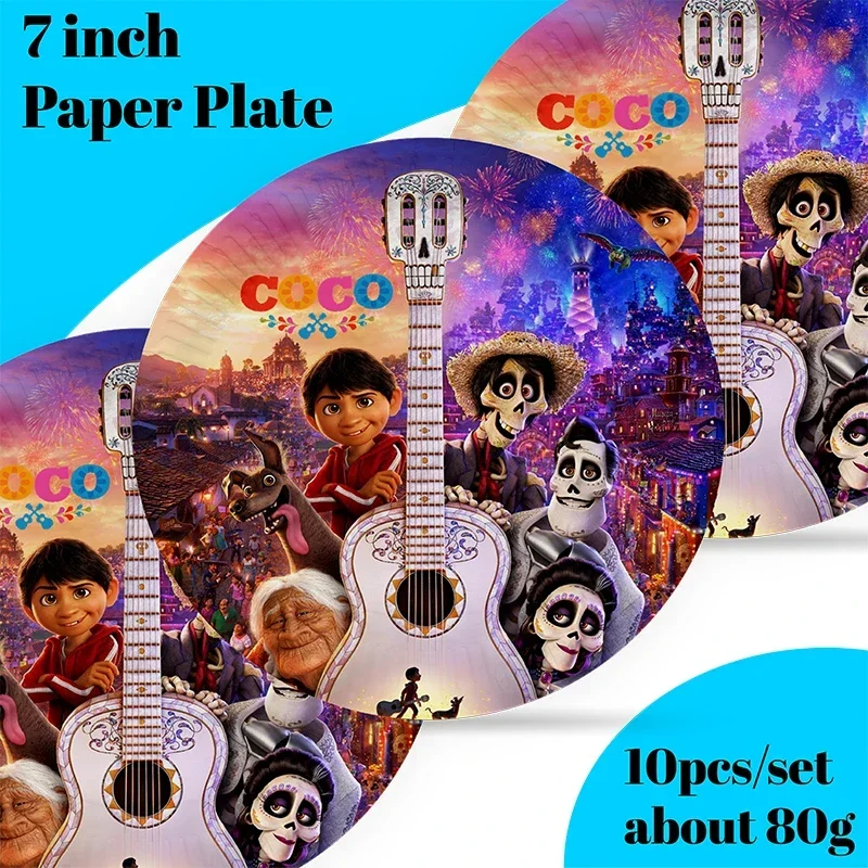 Cartoon Disney Musical Coco Theme Party Supplies Tableware CupPlate Topper Kid BabyGirls Birthday PartyDecoration Baby Shower