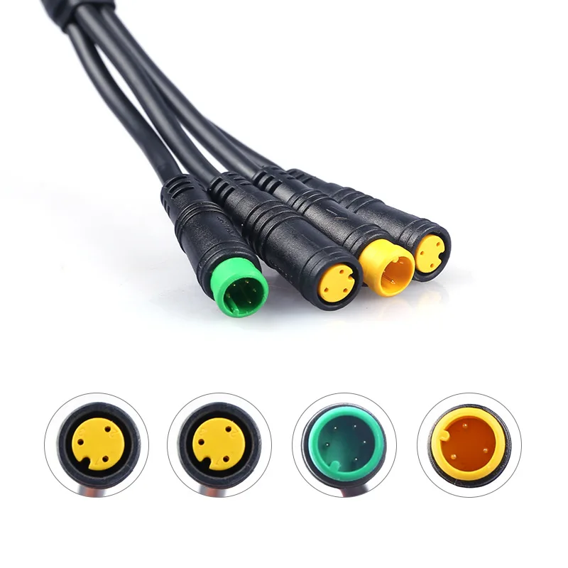 Waterproof 1T4 EB-Bus Cable Harness for Bafang BBS BBS01 BBS02 BBSHD Mid Motor Display Brake Lever Thumb Throttle Connector