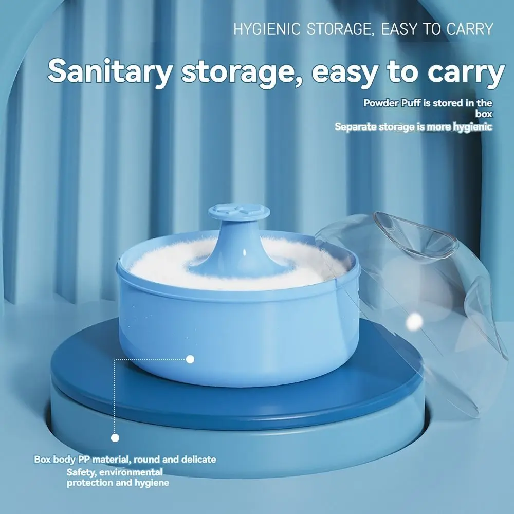 Mit Behälter Fall Puderquaste Baumwolle Wolle Blau Grün Rosa Körper Kosmetische Puderquaste Körper Kosmetische Puff Für Kleinkinder Kleinkind