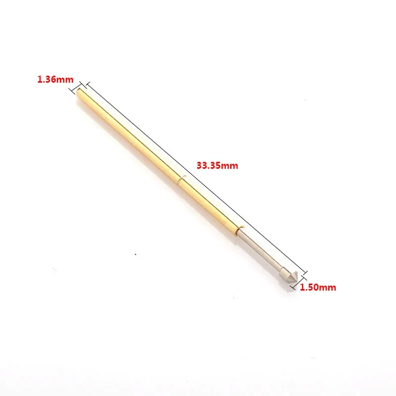 100 pz/borsa perno di prova a molla P100-E2 tubo dell'ago diametro esterno 1.36mm lunghezza dell'ago 33.35mm sonda di prova ditale ICT