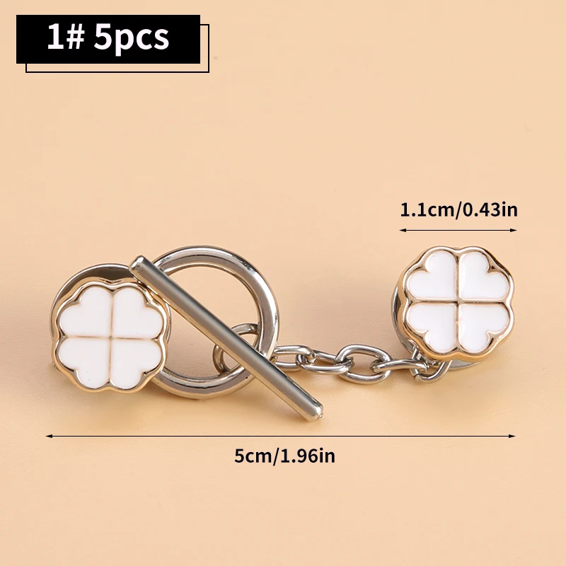 5sets metalen OT button-up kleding zonder naaien, moeder button-up, jas, trui, vest, decoratieve damesbrocheknop - afbeelding 1