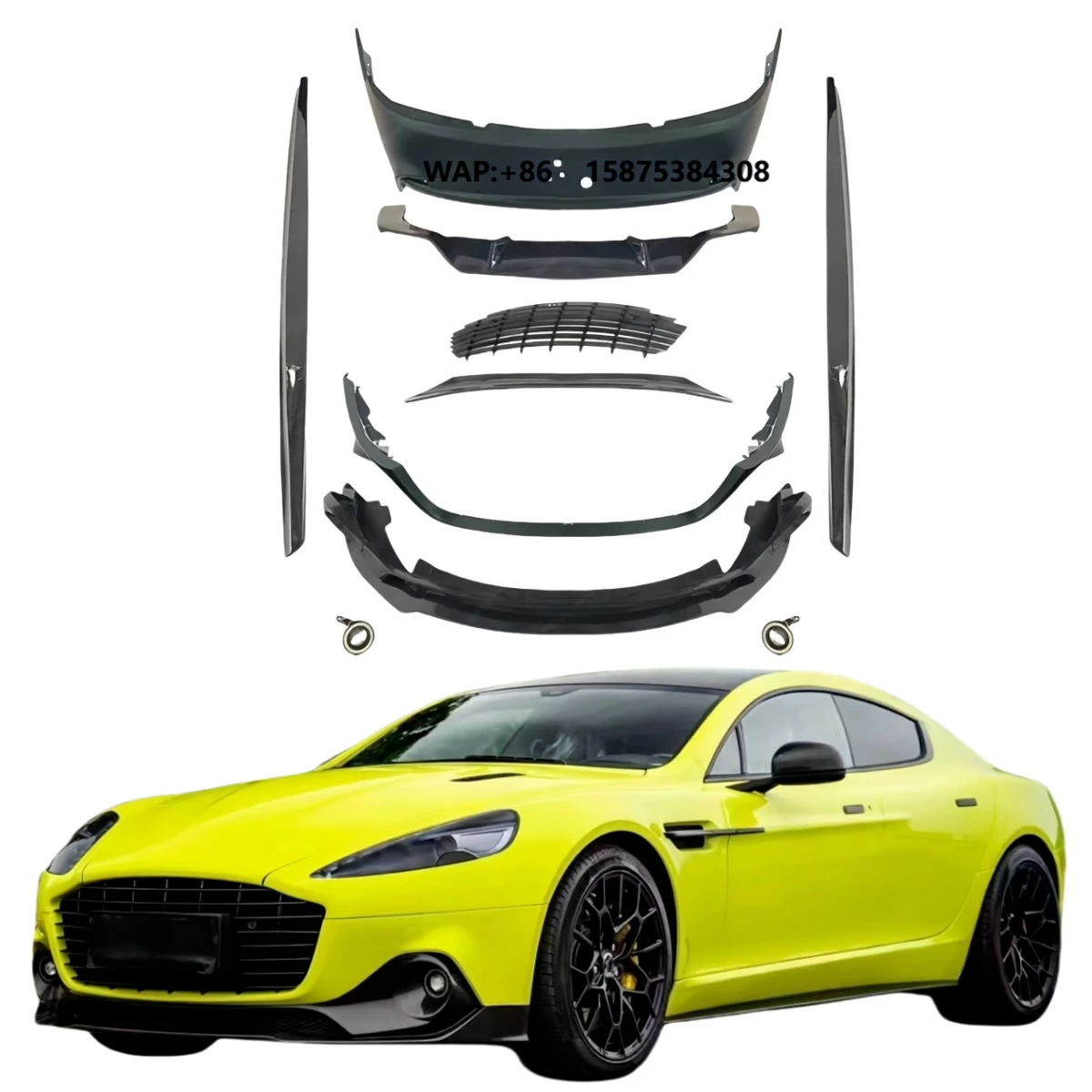 Carbon Fiber Body Kit for Aston Martin Rapide Bumpers Front Lips Fenders Grill Front/rear Spoilers Side Skirts