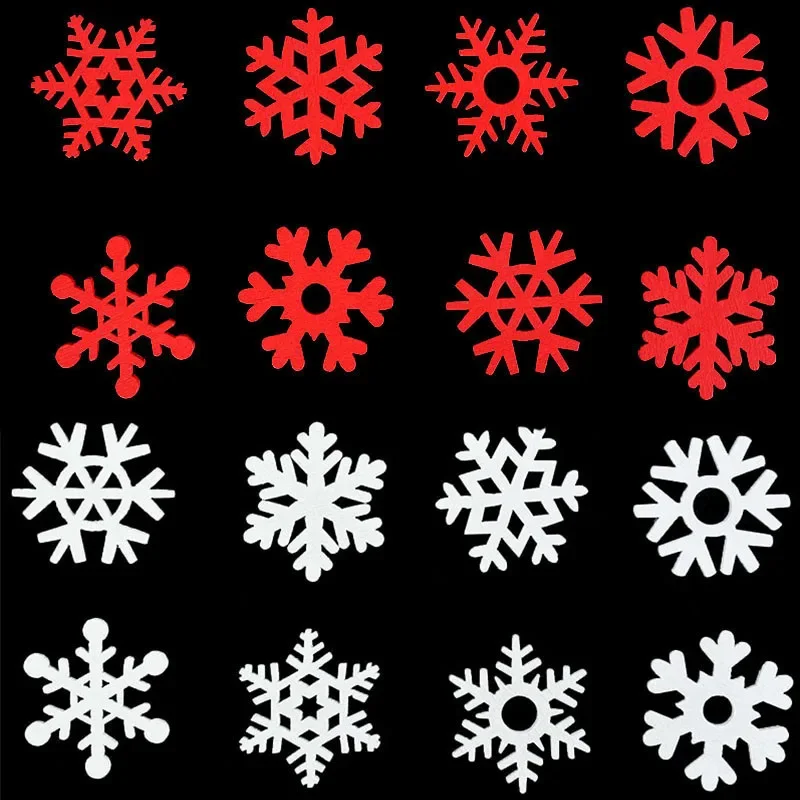 20/25/35mm White Wooden Slice Christmas Snowflake Scrapbooking For Christmas Embellishment Craft DIY Handicraft Decoration