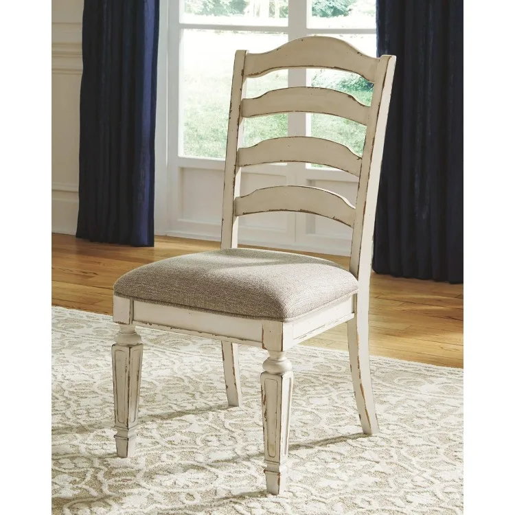 Ashley Realyn Dining Room Upholstered Chair 2 Count, Antique White