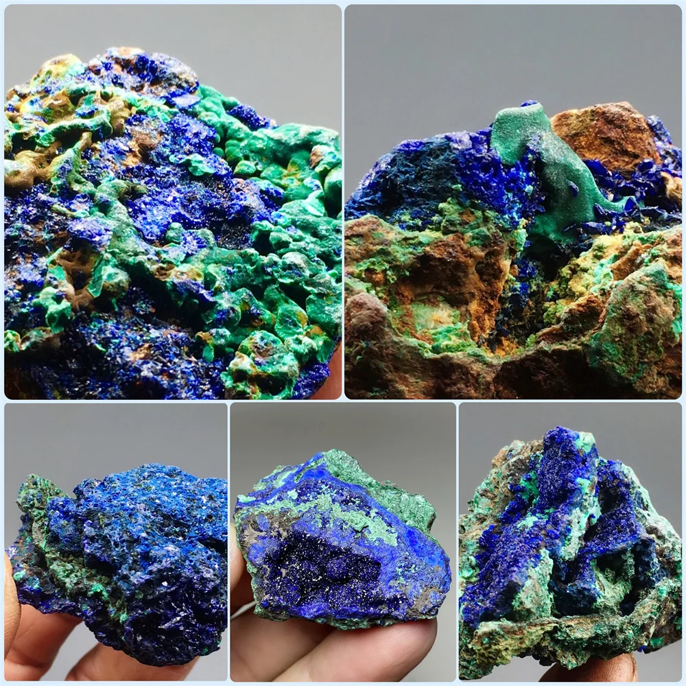 High-quality Natural Azurite Malachite Symbiotic Clusters Mineral Reiki Healing Stone Collection Specimen Teaching