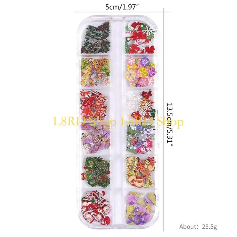 L8RD 크리스마스 목재 펄프 네일 아트 스페셜 꽃 나비 네일 스팽글 할로윈 울트라 얇은 네일 아트 데칼 스티커