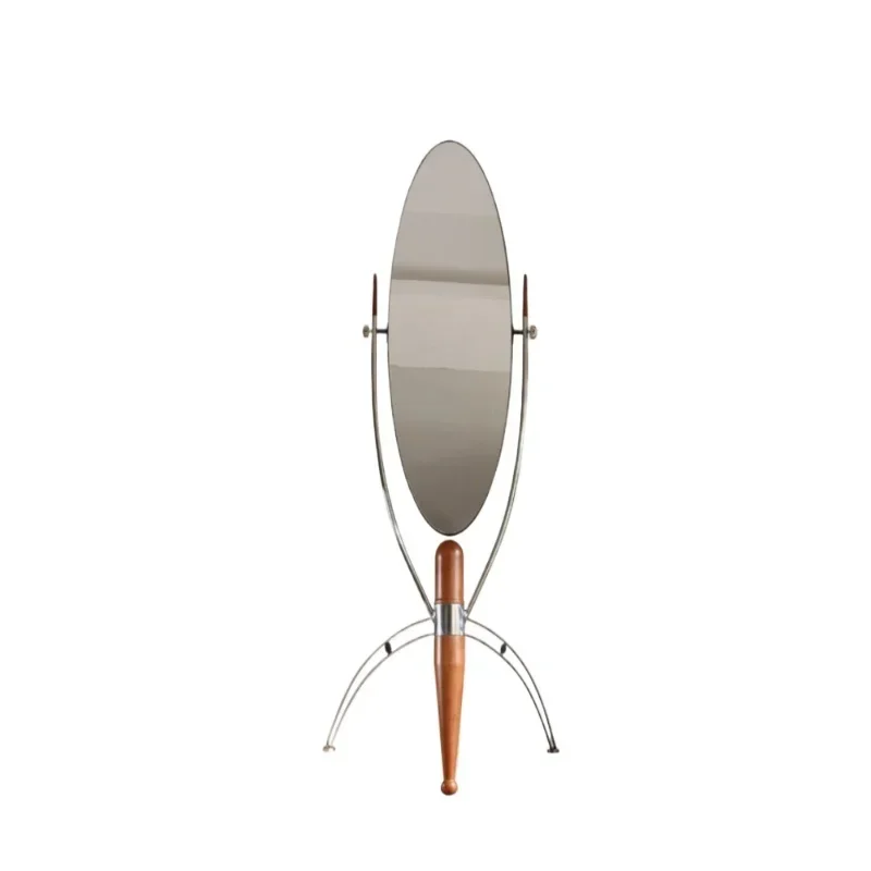 Modern floor-to-ceiling Chinese retro stainless steel flippable mirror, new bathroom bedroom full-length mirror