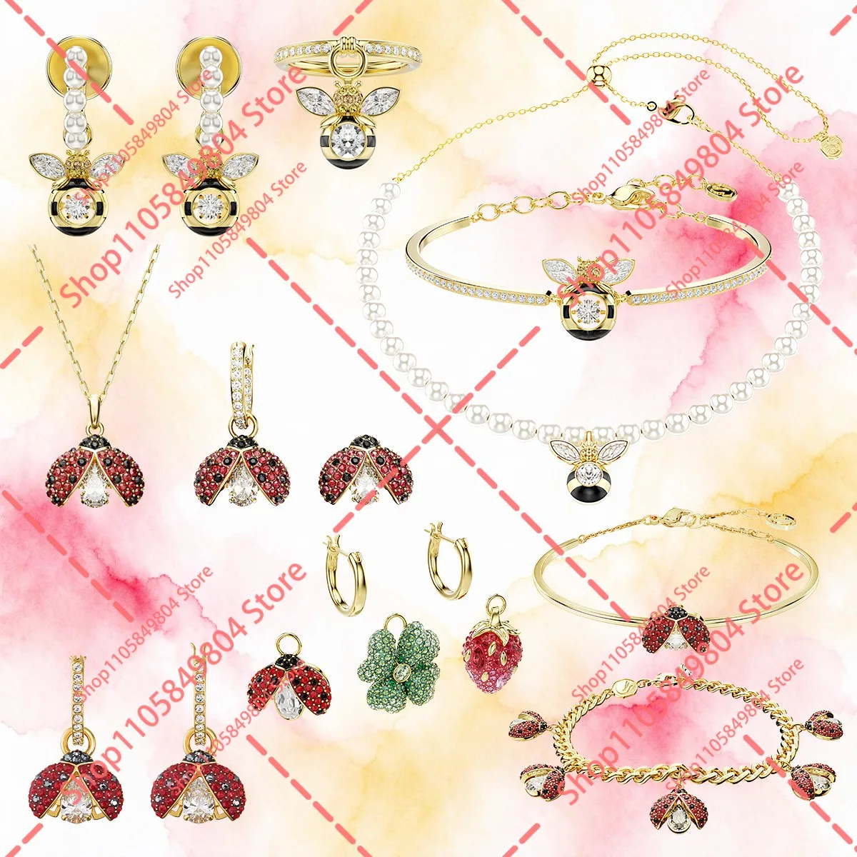 New Ladybug Jewelry Set Women Daily Wear Gift