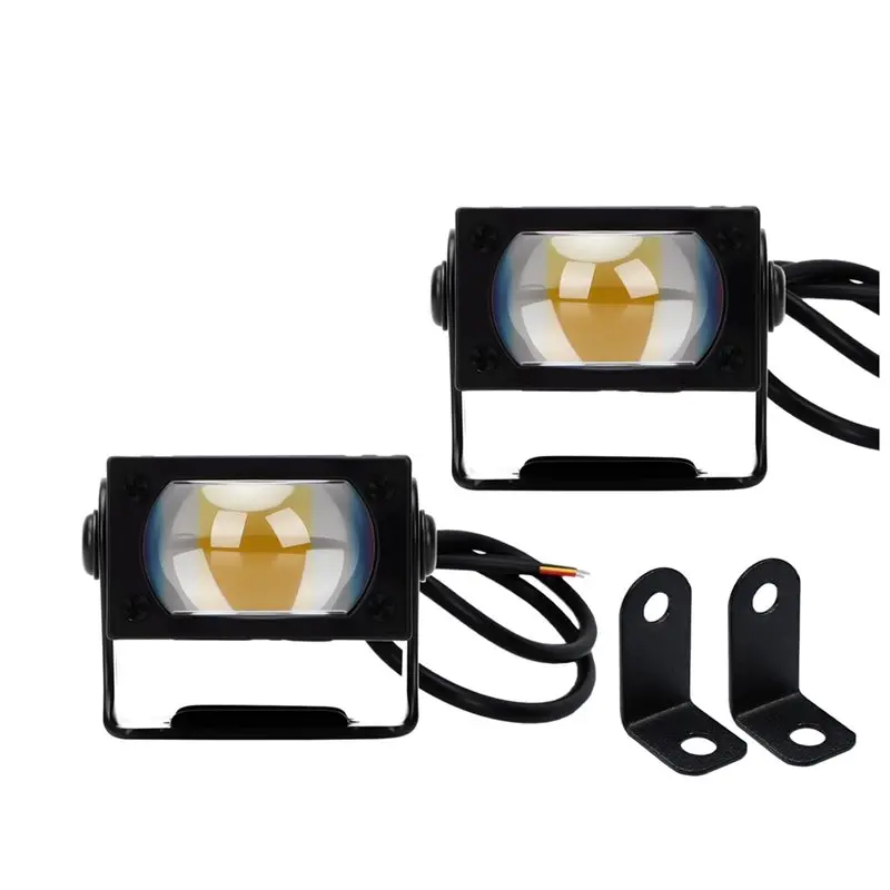 

For Jeep Truck SUV 2PCS LED Car Grille Spotlight White Yellow Dual Color High Low Light Module